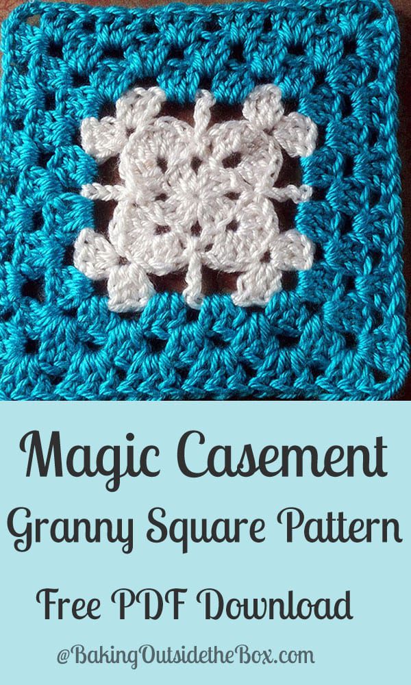 The Magic Casement granny square pattern reminds me of an ancient leaded window as alluded to in Keats poem, Ode to a Nightingale. Get your copy of the Magic Casement Granny square Pattern.  Clear and easy instructions. #bakingoutsidethebox #crochetpattern #grannysquarepattern