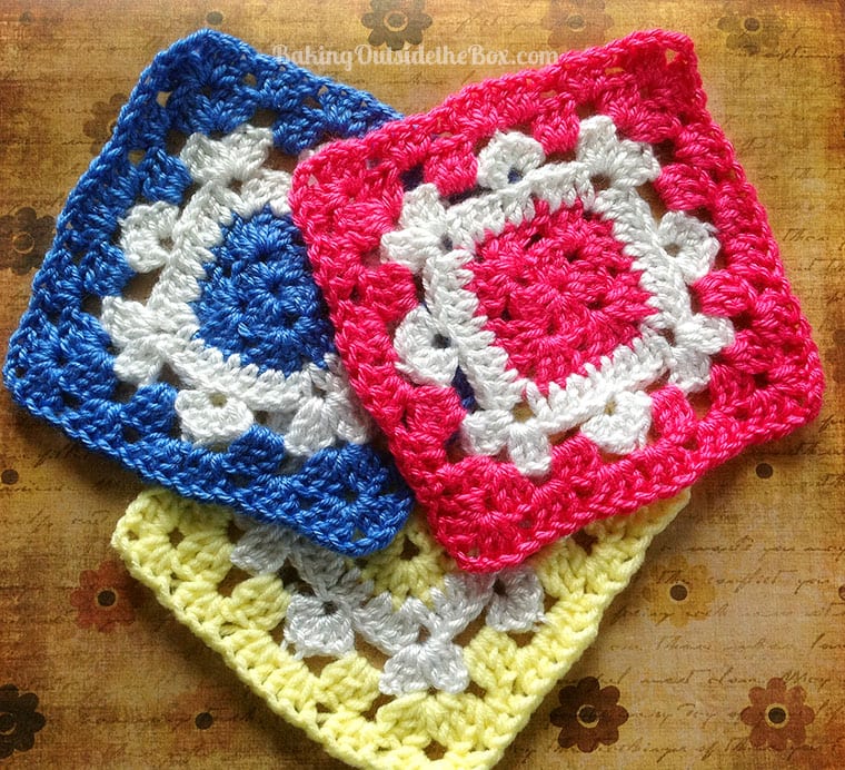 #bakingoutsidethebox Snowflake on the Square Pattern granny square with fre...