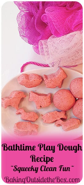 #BakingOutsidetheBox | Stir up a little clean fun for the kids with this Bath Time Play Dough Recipe. Easy and takes just a few minutes to make.