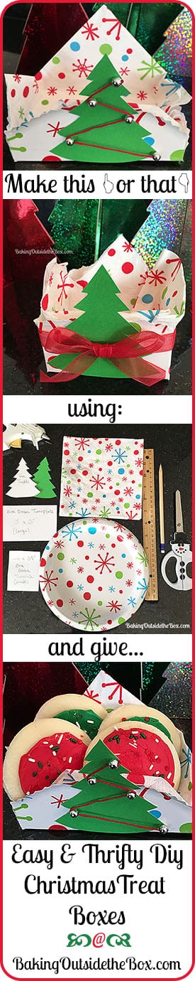 Easy DIY tutorial with pictures for thrifty and cute Christmas treat boxes.