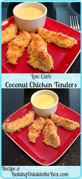 The Coconut Chicken Tenders recipe is a simple low carb down-home dish that is great for company and also wonderful comfort food. 