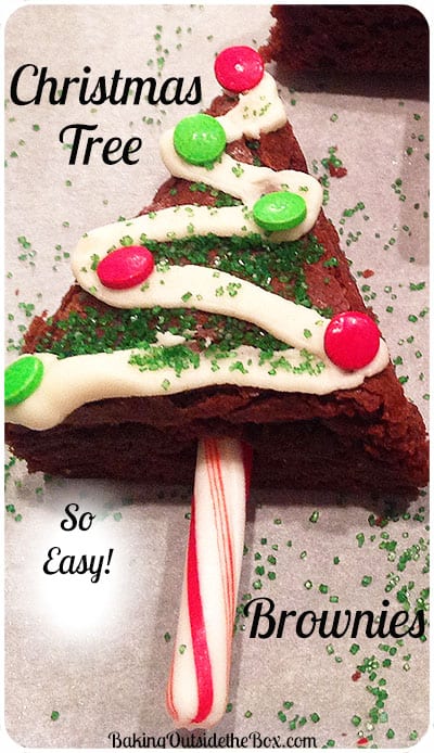 I made these Christmas Tree Brownies for a party. Everyone loved them. They were so fun and easy, I can't wait to make them again. #bakingoutsidethebox #holidaytreats