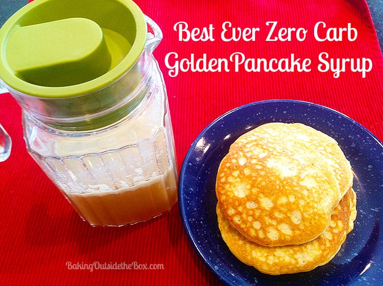 Easy to make Zero Carb Golden Pancake Syrup is the only pancake syrup recipe you will ever need for your low carb or keto diet.