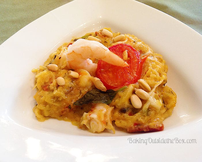 This recipe for lower carb Italian Shrimp Rustica has subtle and complex flavors as well as the illusion of being a pasta dish. It has only 9.4 net carbohydrates per serving.