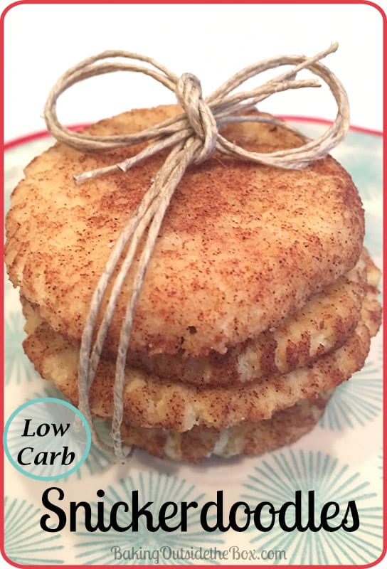 This Low Carb Snickerdoodle recipe is a recipe makeover for the original and at about 1 net carb each is a low carb bargain dessert.