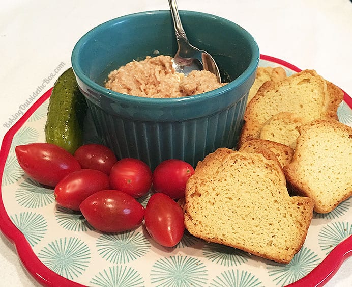 This low carb Melba Toast is easy to make and crunchilicious. Made from Almond biscuits, they are just a a bit over 1 net carb per sliced biscuits.