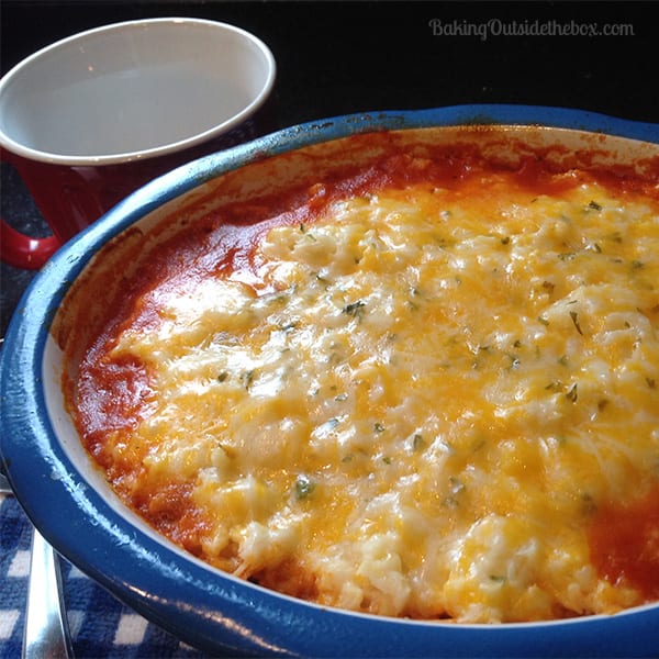 #bakingoutsidethebox | This low carb shepherd's pie is a tasty makeover of the classic casserole. Cut out 15 carbs per serving by using two sneaky ingredient exchanges.