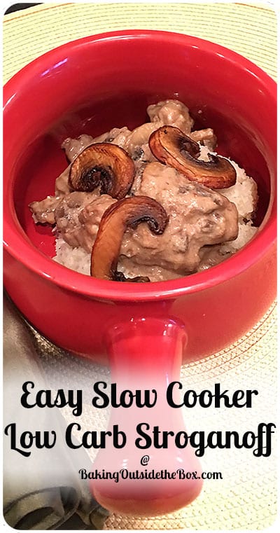 This slow cooker low carb beef stroganoff is so easy and tasty and a hearty bargain at about 6 net carbs And under 300 calories a serving.