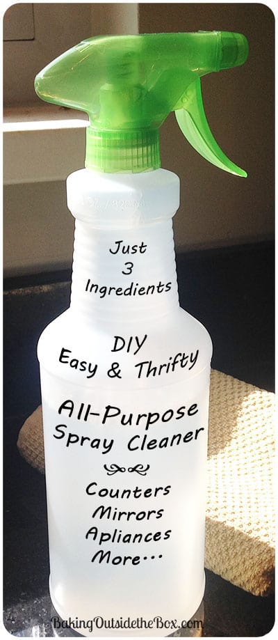 bakingoutsidethebox | Make this DIY All Purpose Spray Cleaner for pennies. I learned how from a pro. Just 3 ingredients.