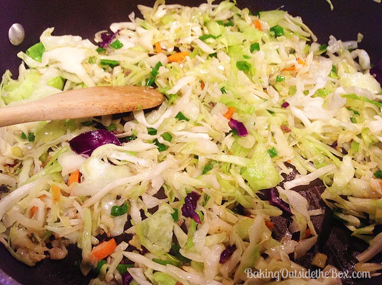 #bakingoutsidethebox | This Sriracha Slaw recipe is sometimes called 'Crack Slaw'. It's a delicious one-pan meal that is fast and satisfying for low carb lovers.